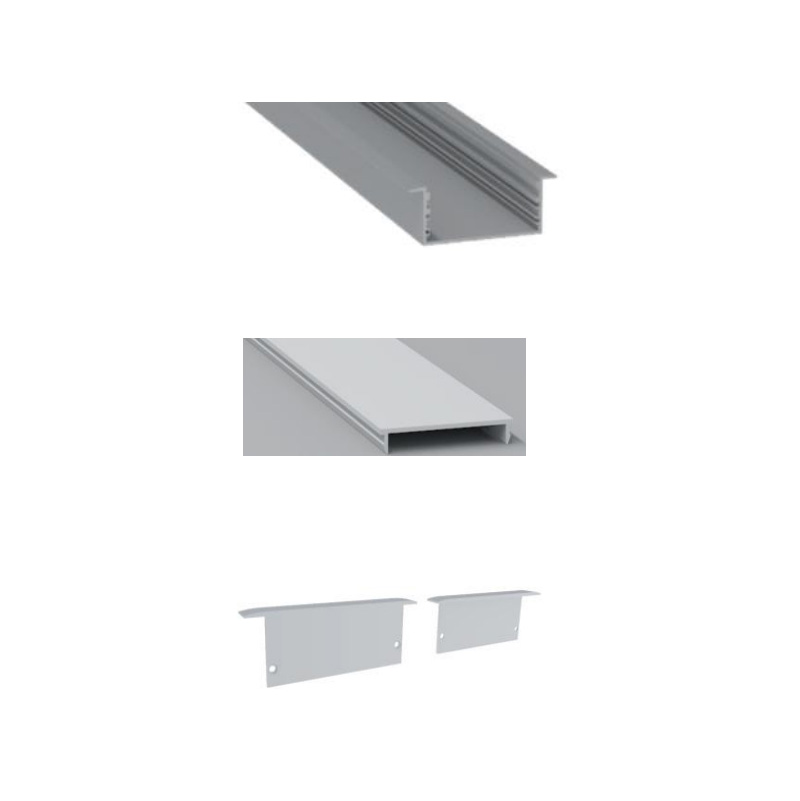 Recessed Aluminum Channel For LED Strip Lighting With 56mm Inner Width Recessed Aluminum Channel For LED Strip Lighting With 56mm Inner Width